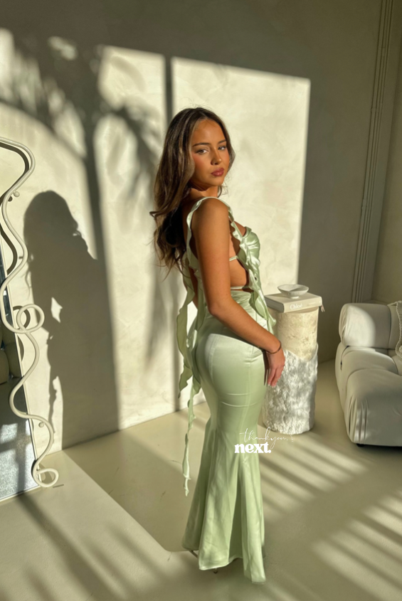 THE CAROLINE DRESS (LIGHT GREEN)- NANA JACQUELINE THE CAROLINE DRESS (LIGHT GREEN)- NANA JACQUELINE